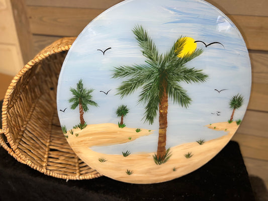 Palm Tree Storage Basket Table