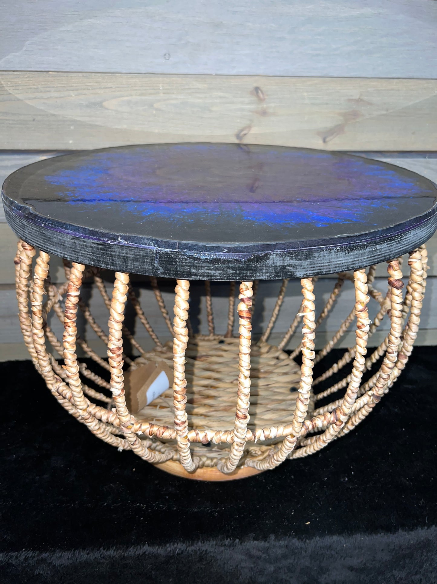 Black, Blue & Purple Storage Basket Table