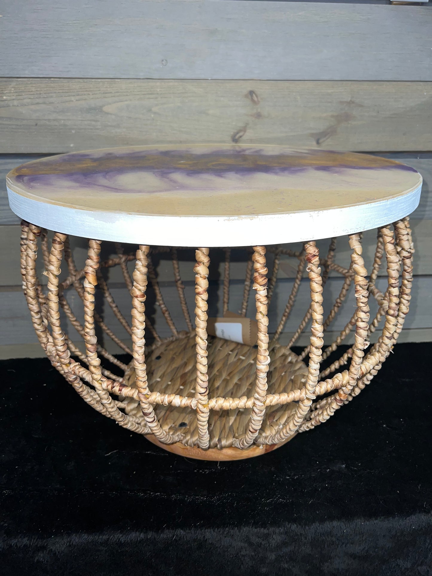 Gold, Purple & Iridescent Storage Basket Table