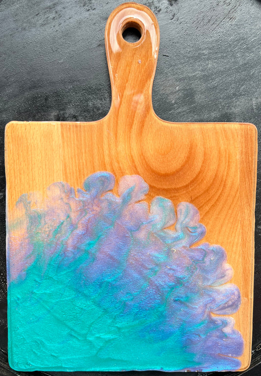 Purple & Blue Green Wooden Cutting Board