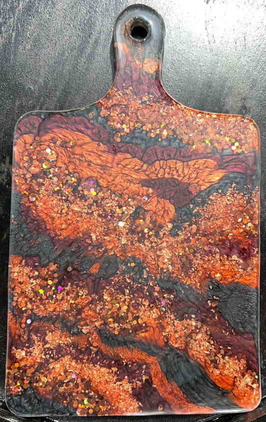 Black, Burgundy & Copper With Sparkle Cutting Board