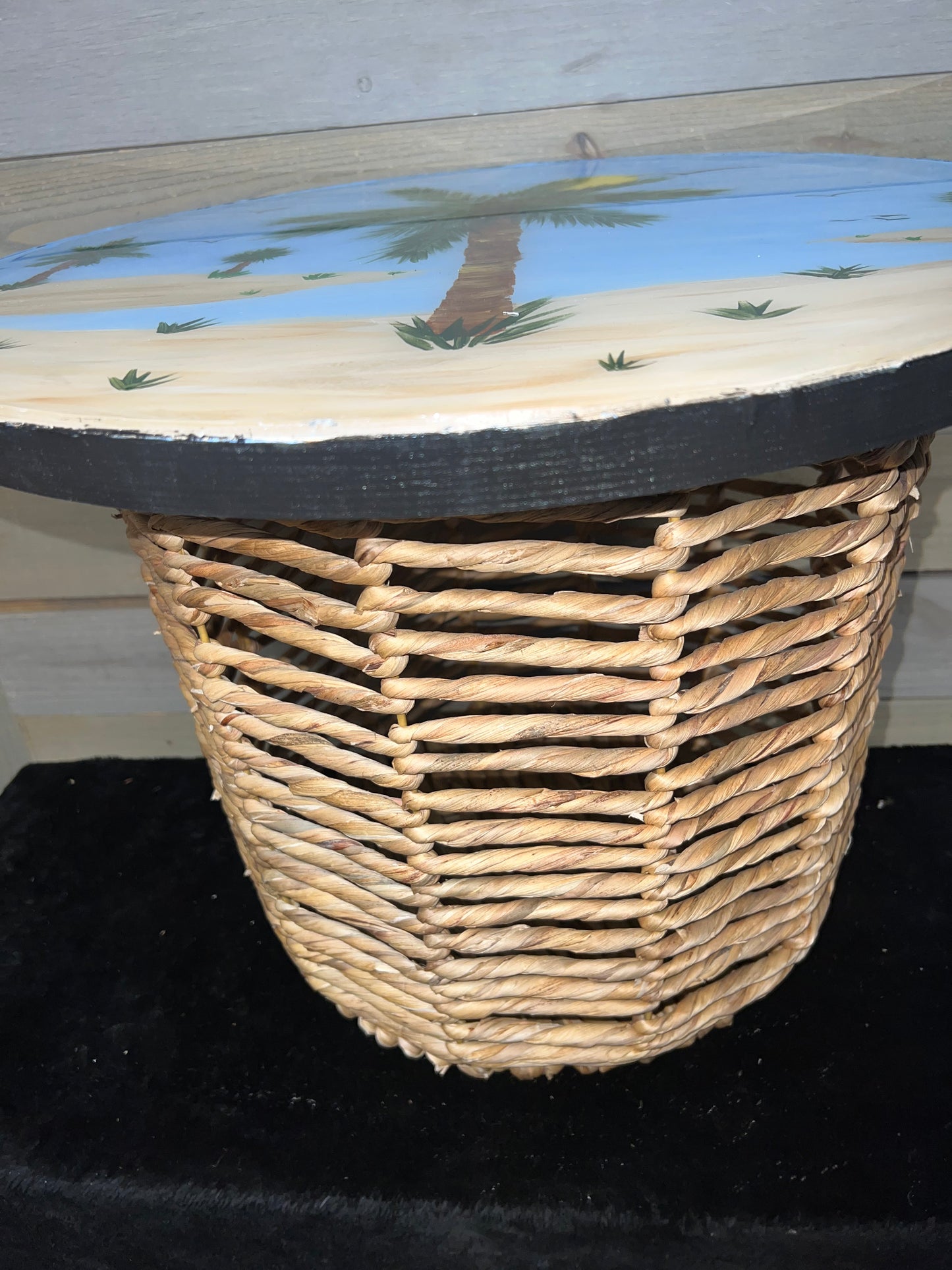 Palm Tree Storage Basket Table