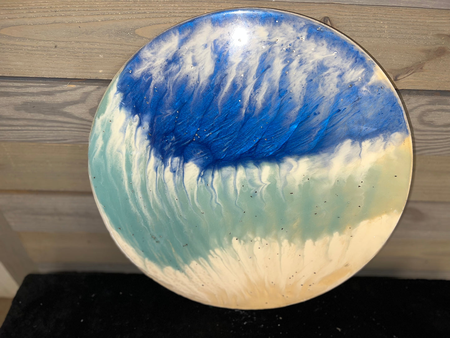 Blue & White Waves Resin Top