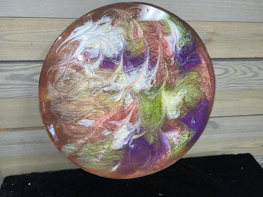 Purple, Green, Gold, White, & Rose Gold Resin Top