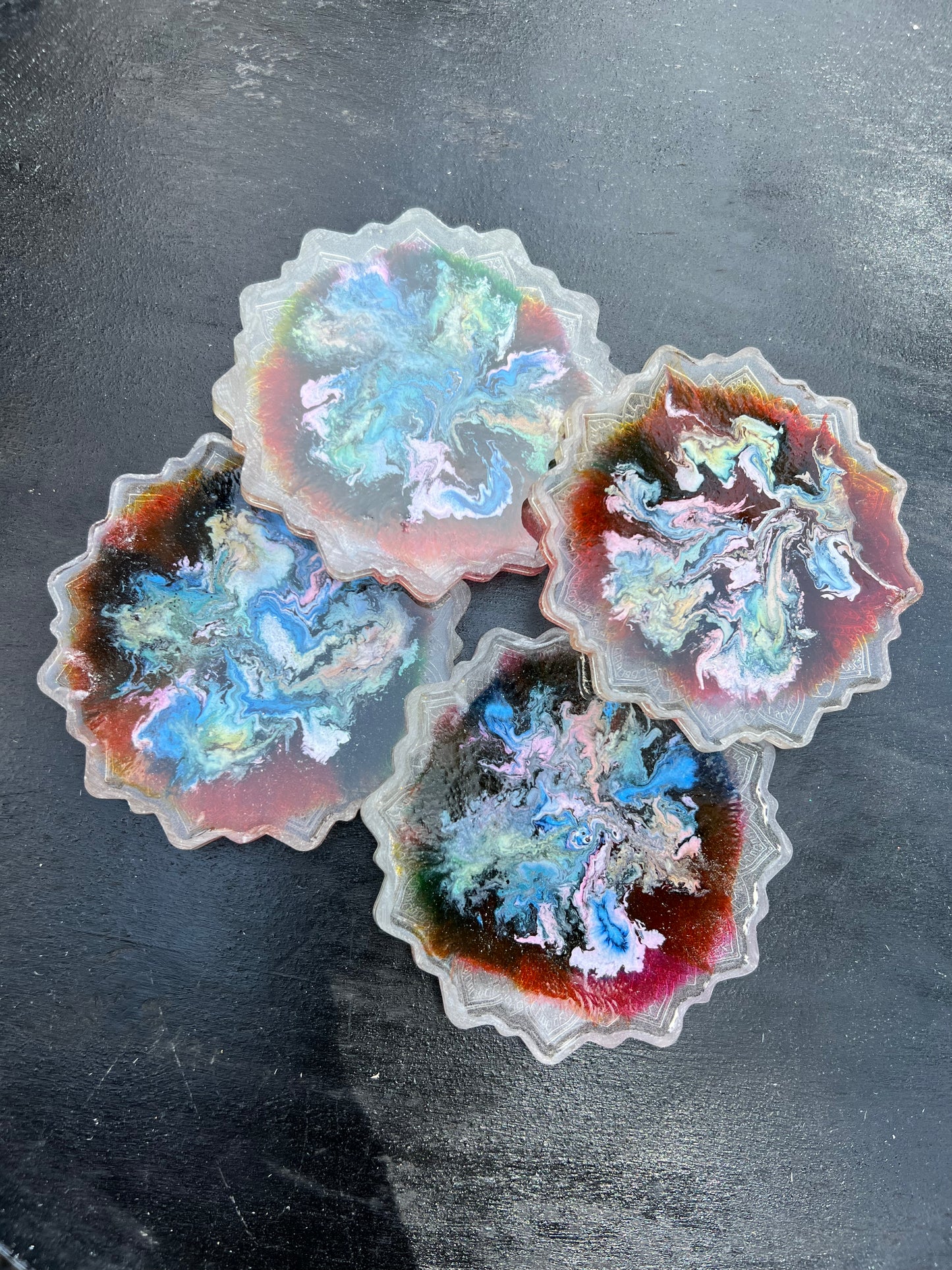 Abstract Colored Coasters Set