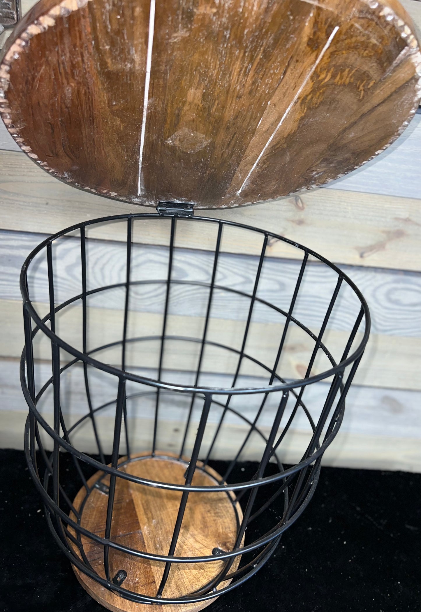 Gold, Copper, Pearl White & Burgundy Storage Basket Table